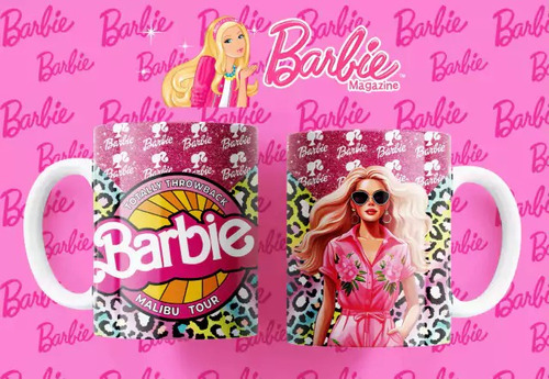 12 Plantillas Tazas Barbie Formato Png