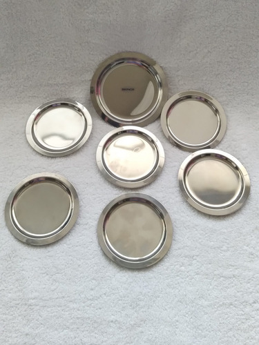 Imagen 2 de 2 de Set De 6 Platos 12cms Acero Inoxidable Brinox + 1 Plato 15cm