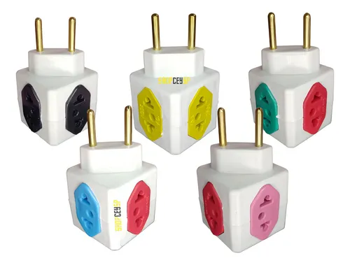 comprar Kit 05un Adaptadores Tomada Cubo 10a\u002F20a 250v Universal 110V\u002F220V