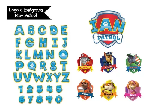 Kit imprimible gratis Paw Patrol (Patrulla Canina) Rubble candy