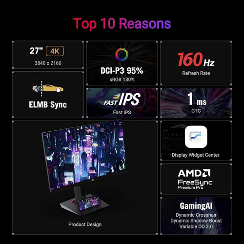 Monitor Gaming Asus Rog Strix 27 4k 160hz 1ms Usb-c Hdr400