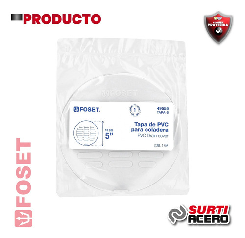 Juego 2 Tapas Para Coladera, 5'' Foset 49555