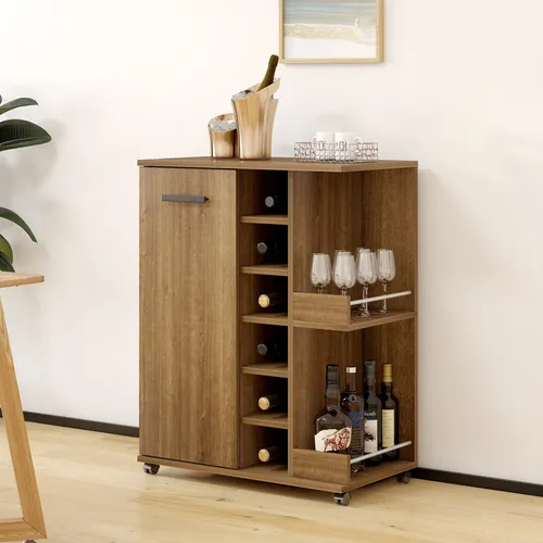 Mueble Bar Con Rueda Multifuncional 60x38x83cm
