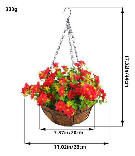 Nova Maceta Colgante De Flores Artificiales En Cesta