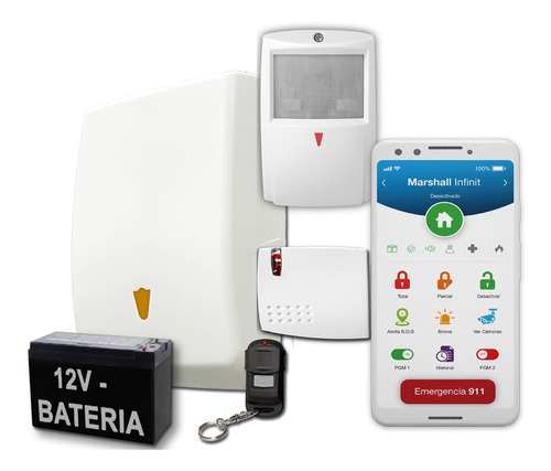 Kit Alarma Inalámbrica Marshall Go Plus Domiciliaria Wifi