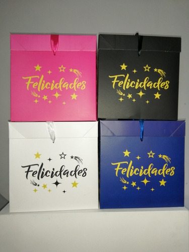 Pack De 12 Cajas Surtidas De Regalos Felicidades 22x22x22 Cm