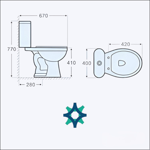 Wc Inodoro Cerámico De Dos Piezas