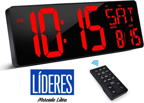 Reloj Digital Grande Con Cronómetro Control Remoto Alarma