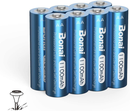 Bonai Baterias Solares Aa 1100 Mah De Alta Capacidad Aa Rec