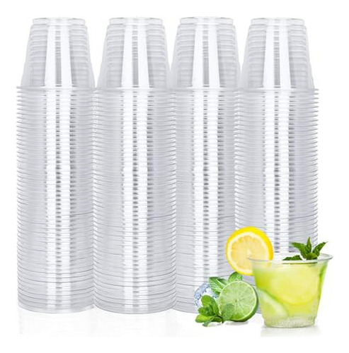 200 Vasos Plásticos Transparentes Tashibox 9 Oz - Ideal Para