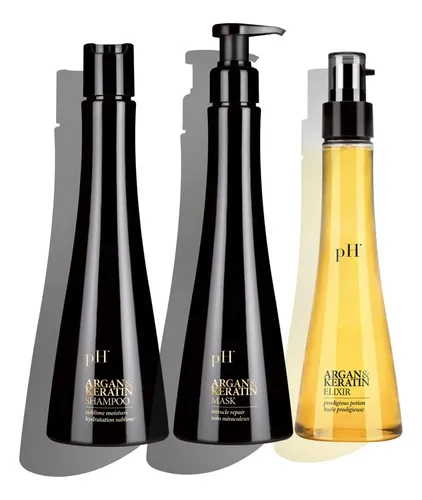 Set De Champú, Mascarilla Y Elixir De Argán Y Queratina Hair