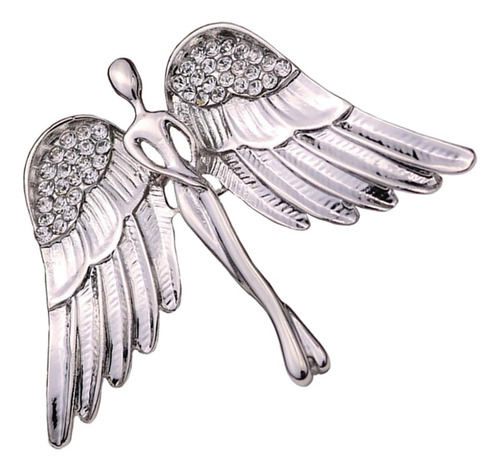 Broche De Ángel Ala, Plata / Oro, Hecho De Diamantes