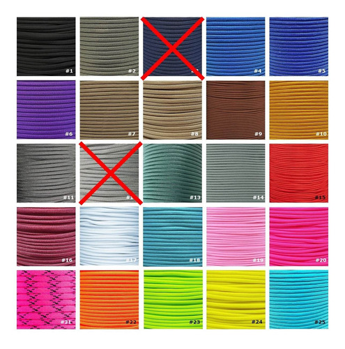 Paracord 10 Metros Cuerda 550 Tipo3 - 50 Colores Made In Usa