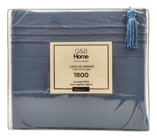 Set De Sábanas Matrimonial Azul Grisaceo Suavesy Antiarrugas