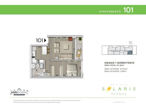 Imagen 5 de 10 de Solaris Parque | Apartamento De 1 Dormitorio A La Venta En Punta Gorda | Al Frente Full Amenities