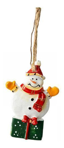 3 Adorno Colgante De Navidad, Muñeco De Nieve Y Caja