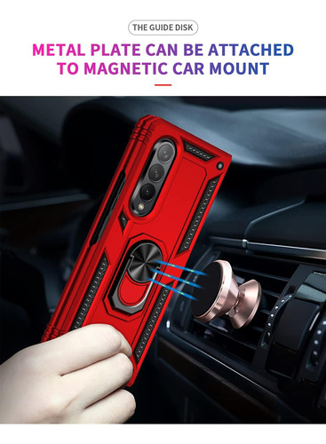 Funda Uso Rudo Anticaída Golpes Carcasa Para Galaxy Z Fold 3 Rojo Samsung Galaxy Z Fold 3