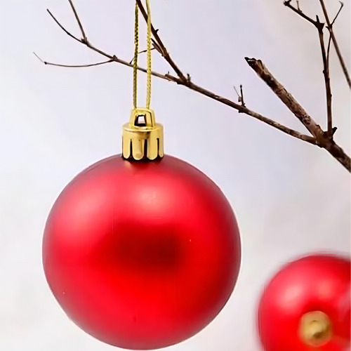 Bolinha De Natal 3cm Vermelha 7 Peças Decoração Enfeite