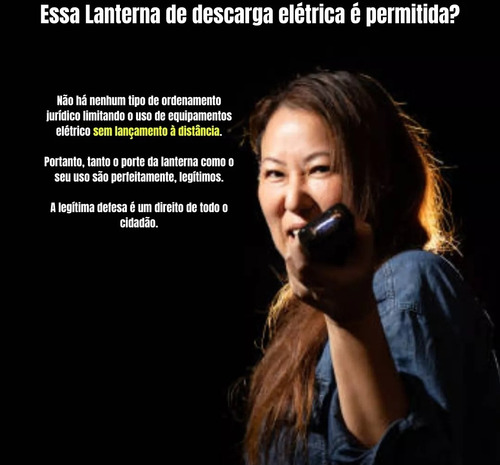 Máquina Lanterna De Choque Taser Original Defesa Bivlt Preto Branco Preto