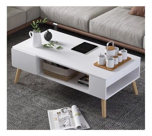 Imagen 2 de 2 de Mesa De Centro Memphis Blanca