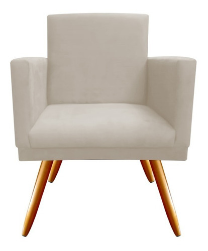 Poltrona Decorativa Triângulo Bia Do Dia Cor Suede Bege