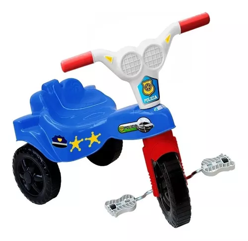 Triciclo Motoca Infantil Menino Policial Azul - Kepler