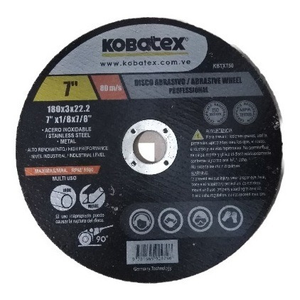 Discos De Corte Metal 7 Liso (7x1/8x7/8)  Kobatex