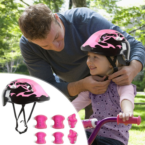 Juego De 7 Cascos Para Niños Y Niñas Q, Rodilleras Y Coderas