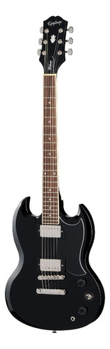 Guitarra elétrica EpiPhone Modern Tribute Sg Ebony Ebony, cor preta, material de escala, orientação da mão, mogno, mão direita