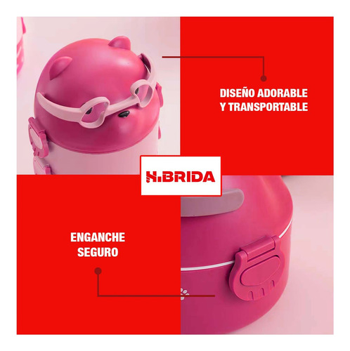 Taper Fiambrera Portátil Con Diseño 2niveles Bento Lonchera