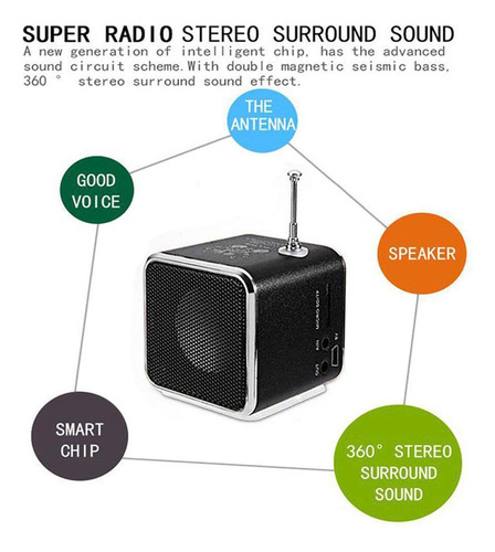 Mini Reproductor Mp3 Con Altavoz Bluetooth Portátil Td-v26,
