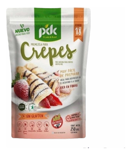 Premezcla Para Crepes Pdk Sin Tacc Y Sin Azúcar X 250 Grs