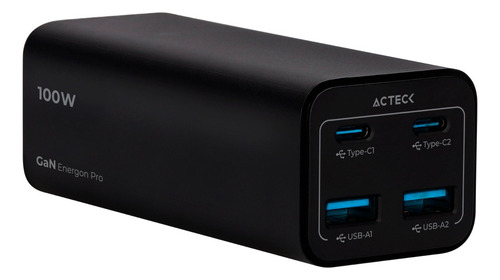 Cargador De Escritorio Acteck Ce717 Carga Ultra Rápida 100w Color Negro