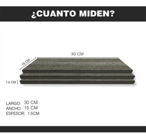 Imagen 7 de 10 de Set Modular De Repisas Flotantes Para Salas U Oficinas. P1 Color Lombardia