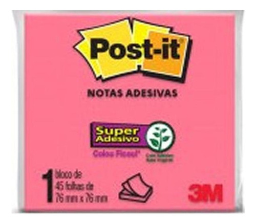 Bloco Adesivo Post-it 3m 76 X 76mm Pink 654