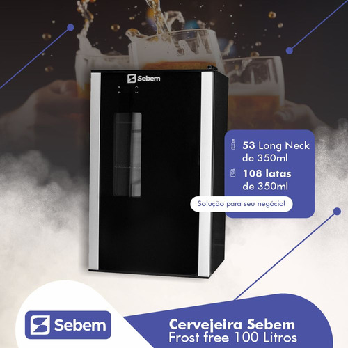 Geladeira Pequena Para Cerveja 108 Latas -6°c Sebem Cor Preto 127V