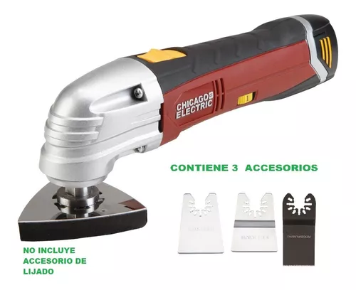 Tienda de Descuentos Murillo - Herramienta Multifuncional Chicago Electric  1 Mes de Garantía contra Defectos de Fabrica Puede: Cortar madera, metal,  plastico Lijar madera, concreto Raspa y mucho más Precio Promocional: 18.000