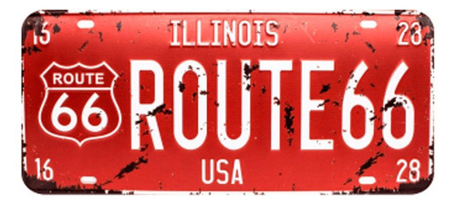 Placa De Carro Decor Em Madeira State Route - Illinois - Usa