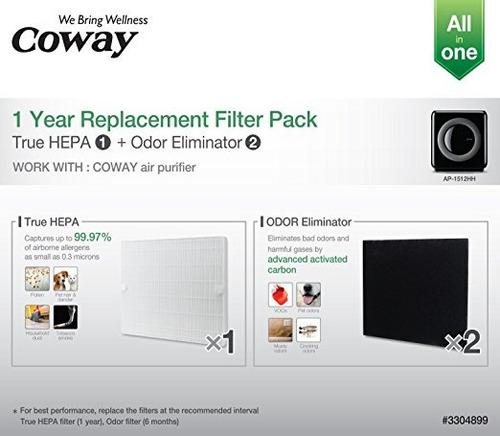 Coway Paquete De Filtros De Repuesto Para Ap1512hh