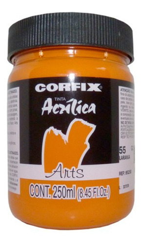 Tinta Acrílica Fosca Corfix Arts 250ml 55 Laranja G2