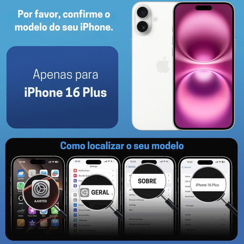 Capa Capinha Para iPhone 16 Plus Acrílica Fosca Ultra Fina