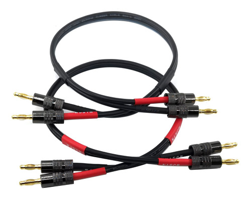Cable De Altavoz De Enchufe Banana De 3 Pies 12 Awg Ofc
