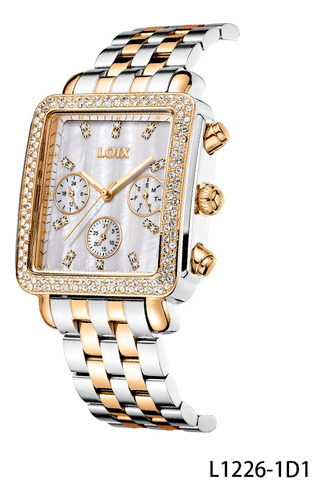 Reloj Mujer Loix® L1226-1 Plateado Con Oro Rosa
