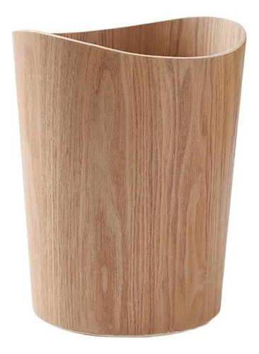 Cubo De Basura De Madera Maciza Natural Sin Herramientas