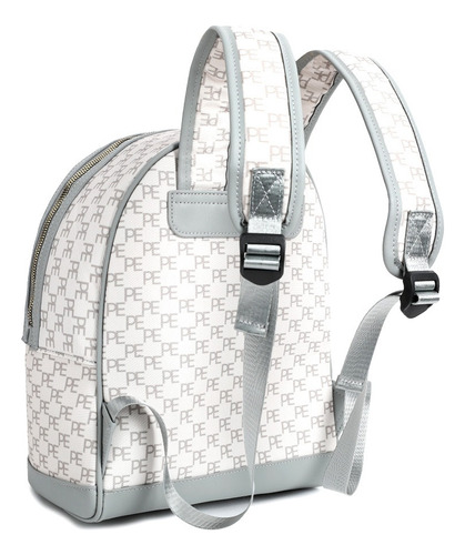Bolsa Back Pack Marca Perry Ellis Negro, A01896 Color Blanco Con Gris