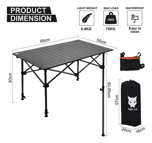 Almacenamiento Mesa Plegable De Picnic