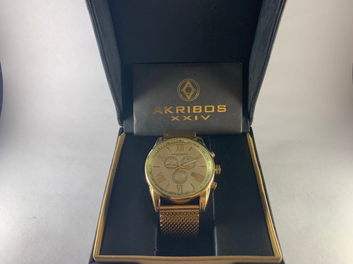Reloj Akribos Xxiv Ak813 Yellow Gold Exclusivo Swiss Made