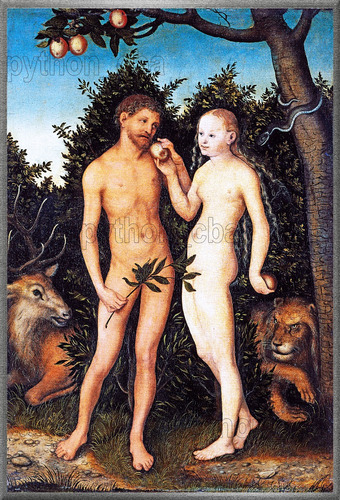 Cuadro Adán Y Eva En El Paraiso - Lucas Cranach - Año 1533