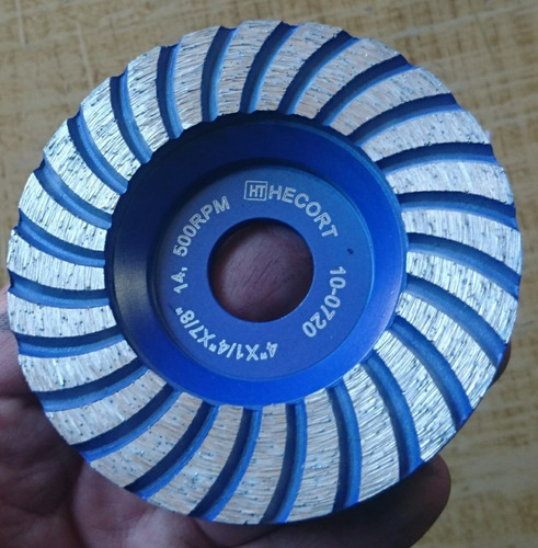 Imagen 2 de 7 de Copa Diamante Azul 4 PuLG Desbaste Marmol