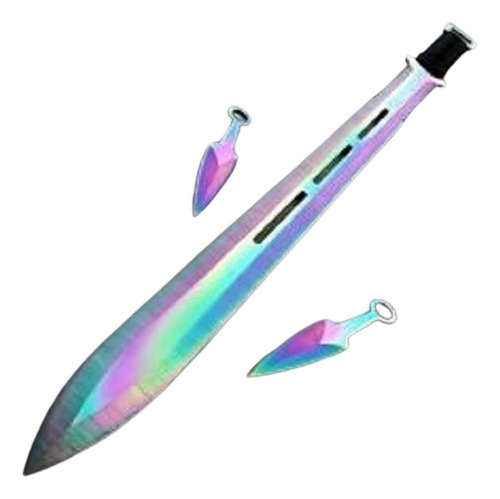 Ninjato Espada Ninja Acero 440 Con Doble Filo Con Kunais